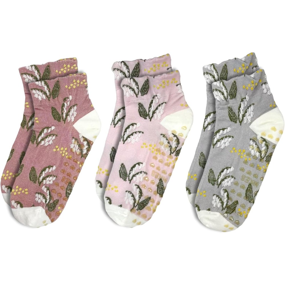 Grip Sock Yoga - Calcetines de yoga con estampado floral