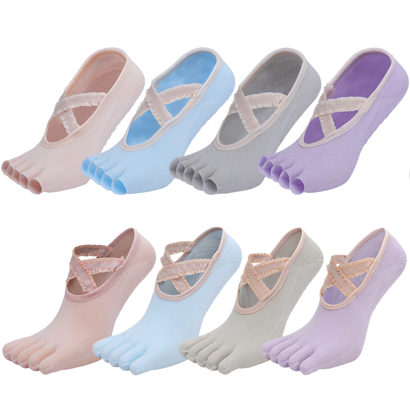 Grip Sock Yoga - Calcetines de Yoga de cinco dedos,