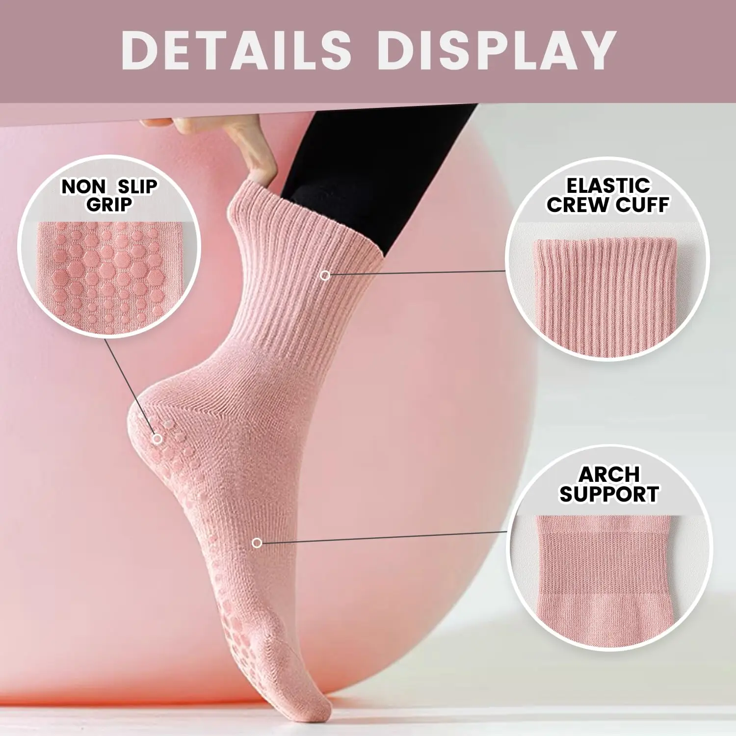 4 pares de calcetines de yoga  - Grip Sock Yoga reseña y precio
