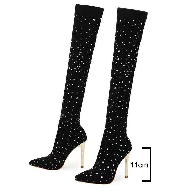 Botas de calcetín elásticas co - Knee High Sock Women reseña y precio